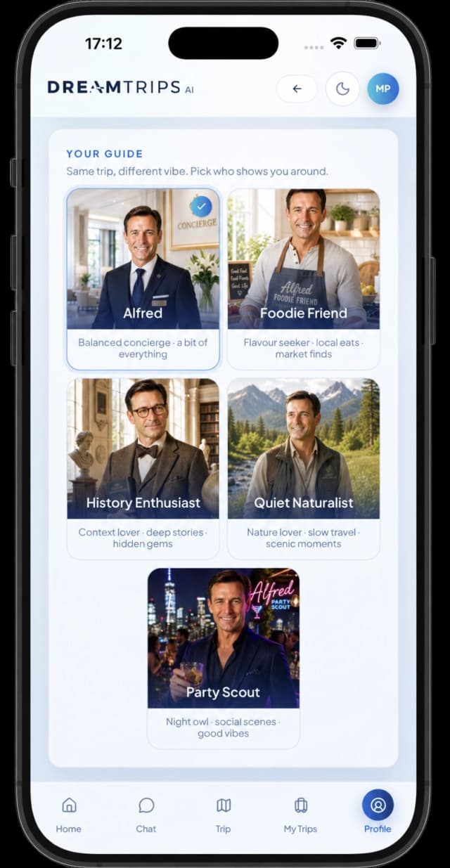 voice + camera view in the DreamTrips.AI app