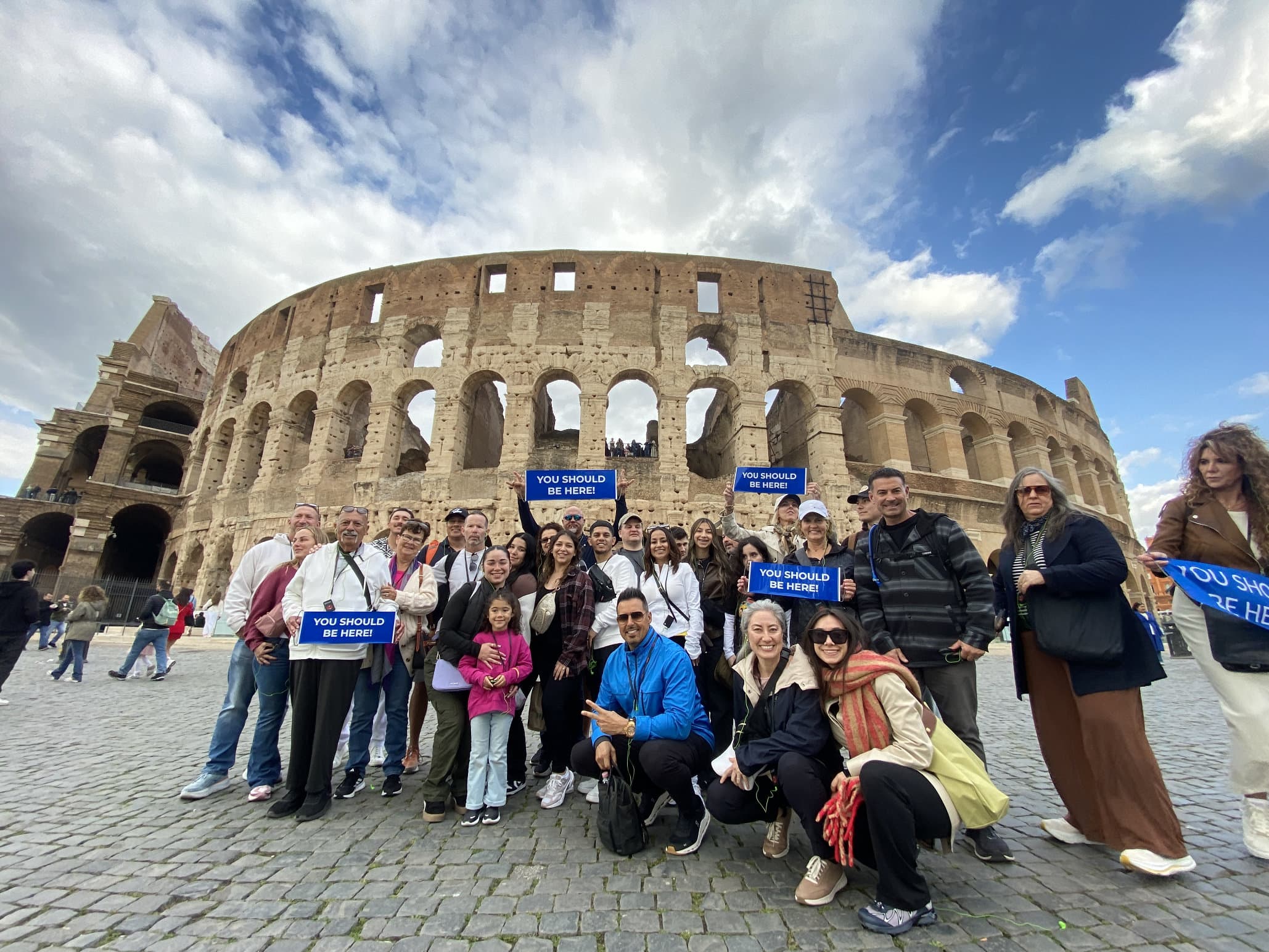 Travelers enjoying a destination